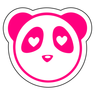 Heart Eyes Panda Sticker (Hot Pink)